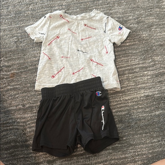 Champion Other - Champion Kids Gray Tee and Black Shorts Set